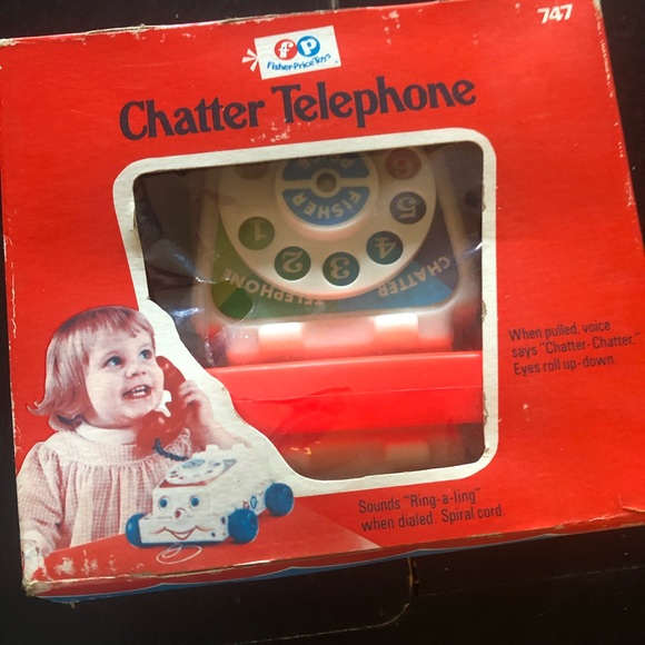 Vintage Fisher Price Chatter Telephone with Box. - Picture 2 of 5